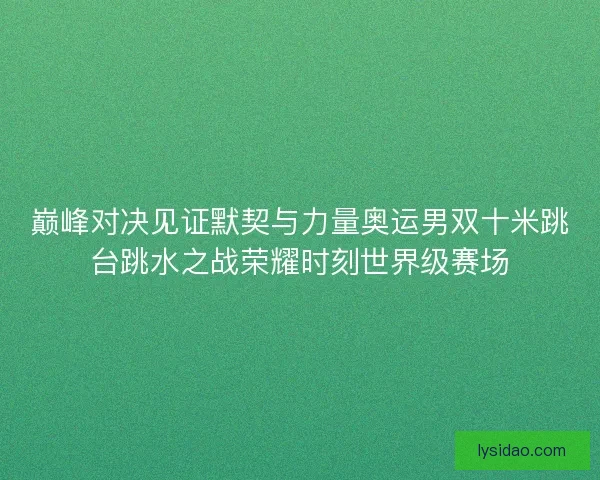 巅峰对决见证默契与力量奥运男双十米跳台跳水之战荣耀时刻世界级赛场 巅峰对决见证默契与力量奥运男双十米跳台跳水之战荣耀时刻世界级赛场